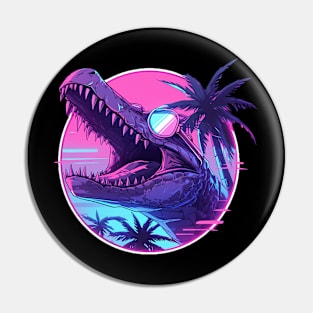 synthwave croco Pin