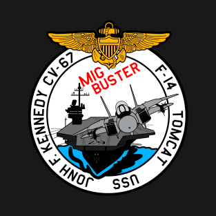 F-14 Tomcat - Mig Buster USS Jonh F Kennedy - W Clean Style T-Shirt