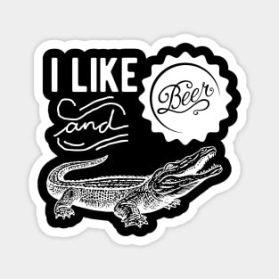 I Like Beer and crocodile t shirts for menwomen  Alligator Magnet