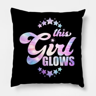 This girl Glows - Glow party squad funny gift idea T-Shirt Pillow