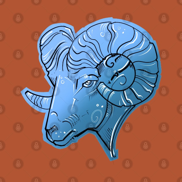 Blue Aries ram design by weilertsen