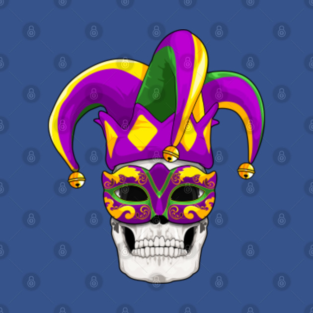 Discover Skull Mardi Gras Jester Joker Louisiana Carnival Festival - Skull Mardi Gras - T-Shirt