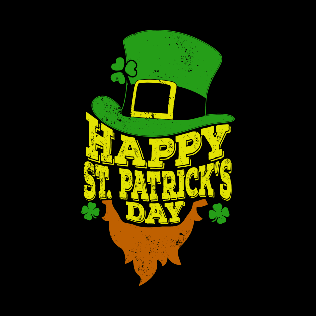 Happy St Patricks Day T-Shirt Shamrock Beard irish Gift Tee by biNutz