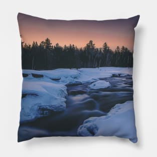 The Quiet Elegance of Pabineau Winter Flow V4 Pillow