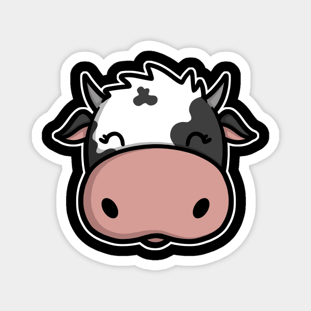 Cute Cow Face Magnet by perdita00