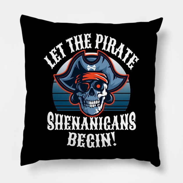 Let The Pirate Shenanigans Begin Mens Halloween Costume Pillow by Screamingcat