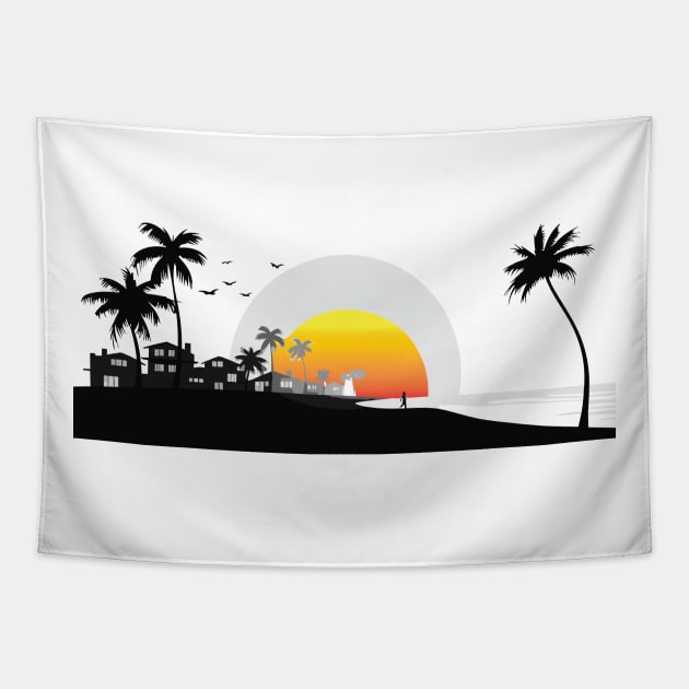 Beach Life Tapestry by Yopi