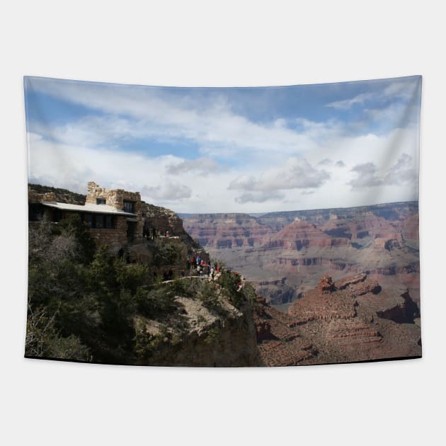 Panoramic Grand Canyon Lookout Studio Photo Tapestry by Christine aka stine1