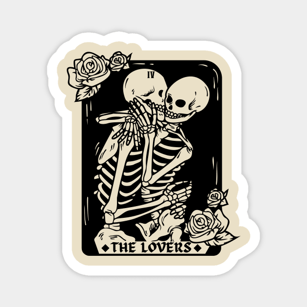 The Lovers Tarot Card Skeletons Magnet by soulfulprintss8