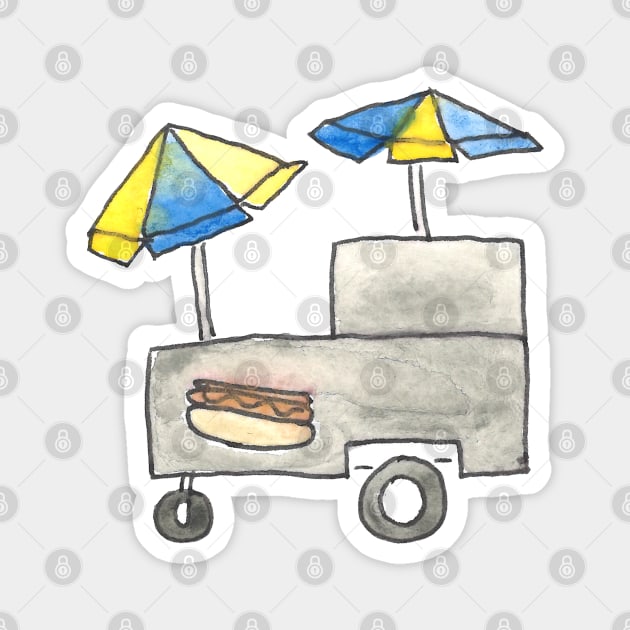 New York City Icons: Hot Dog Cart Magnet by buhloop.icons