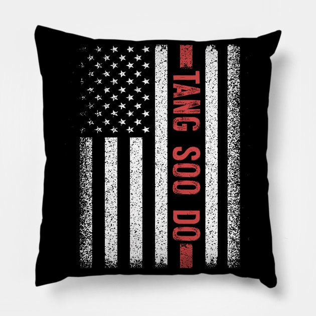 Tang Soo Do American Flag 4th of July Pillow by magazin