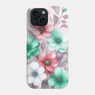 Pink Pastel Spring Flowers Phone Case