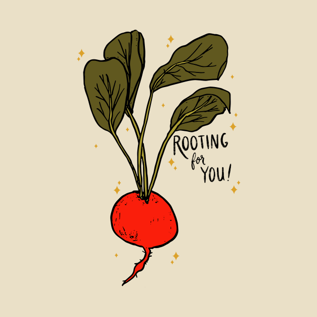 rooting for you - radish pun by Maddyslittlesketchbook