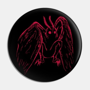 Scary Red Mothman Pin