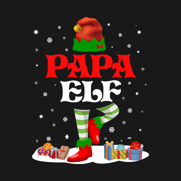 Papa Elf - Funny Father Xmas Cute Matching Family Elfs by paola.illustrations