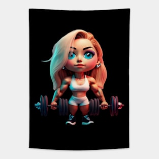 Chibi Lifting Girl Tapestry