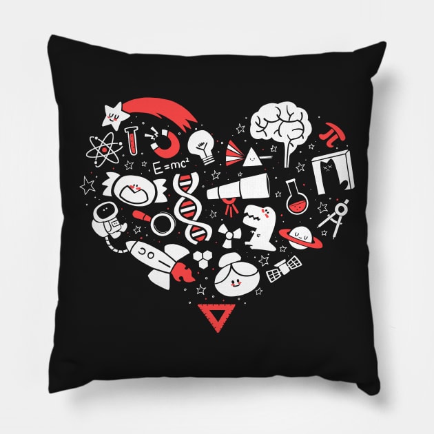 I Love Science Pillow by Queenmob