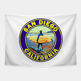 SURFING BLACK'S BEACH SAN DIEGO SURF CALIFORNIA Tapestry