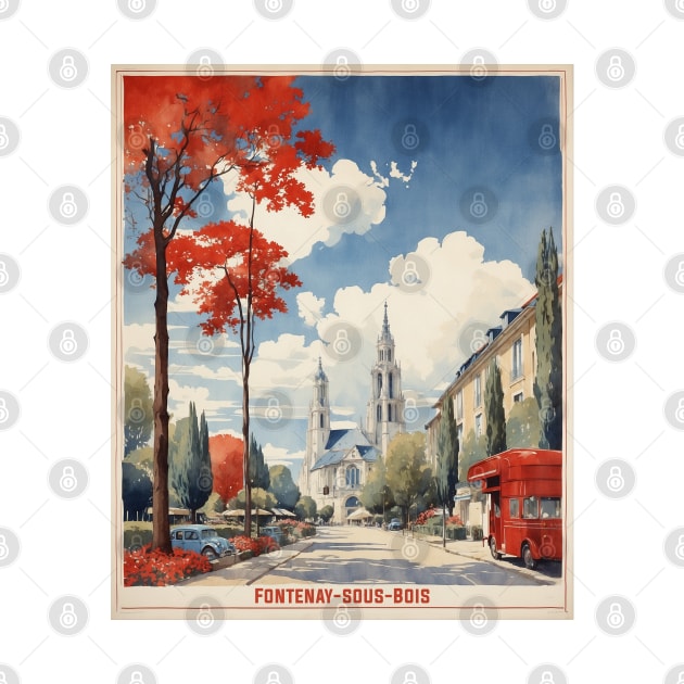 Fontenay Sous Bois France Vintage Travel Poster Tourism by TravelersGems