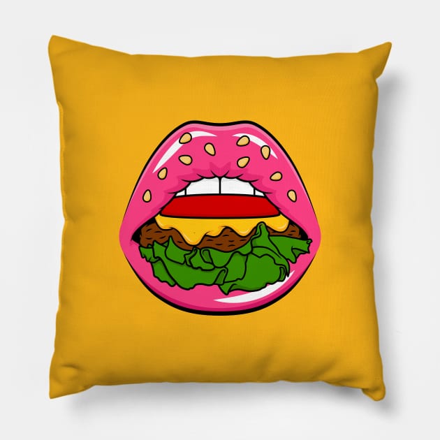 Burger Lips Pillow by Woah_Jonny