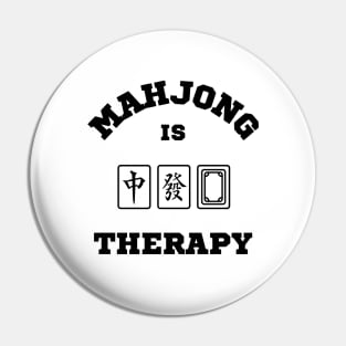 Mahjong is Therapy - Black | I love Mahjong Tiles Pin