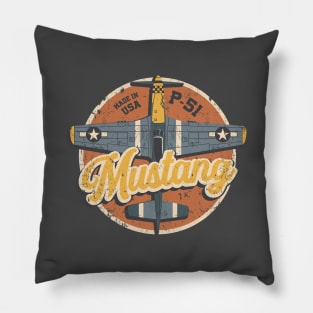 Vintage P51 Mustang USAAF WW2 Fighter Plane Pillow