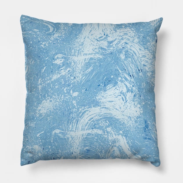 Pocket - Abstract Dripping Painting Blue Pillow by ninoladesign