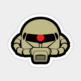 "Zaku II" in Olive, Stencil Magnet