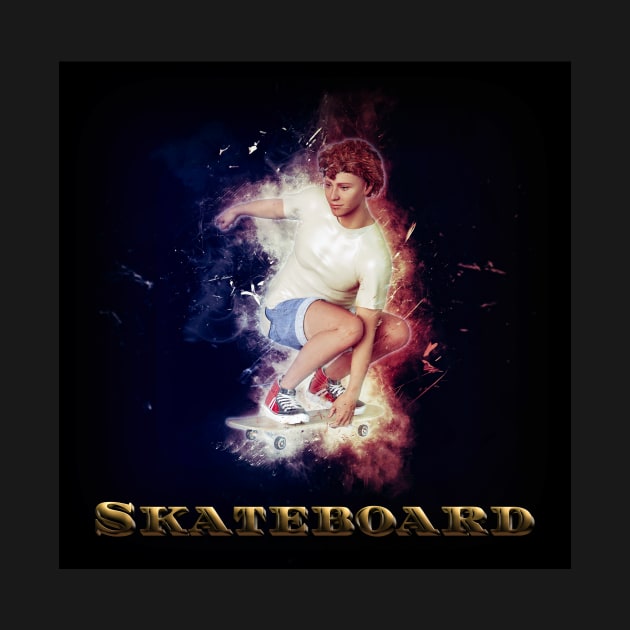 Skateboard Male Skateboarder in White Skateboards Skateboarding Designs Skateboarding Gifts by Boehm Graphics