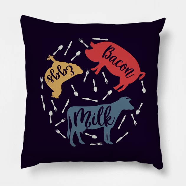 Eggs Bacon Milk Pillow by Fox1999