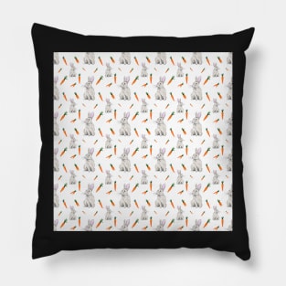 Bunny and Carrots pattern Pillow