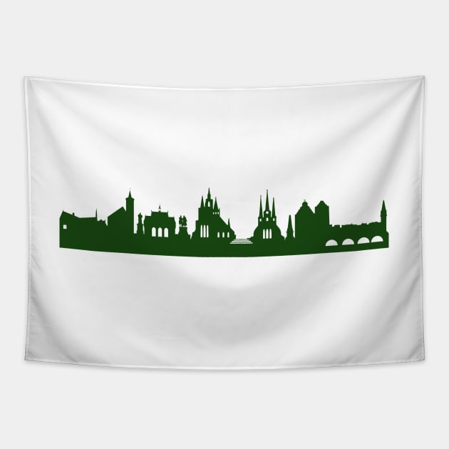 ERFURT skyline in forest green Tapestry by 44spaces