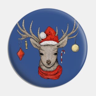 Winter holiday goat Pin