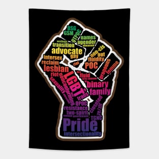 Pride Riot Fist - Rainbow Tapestry