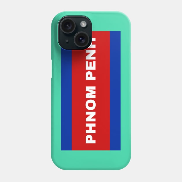 Phnom Penh City in Cambodian Flag Colors Phone Case by aybe7elf