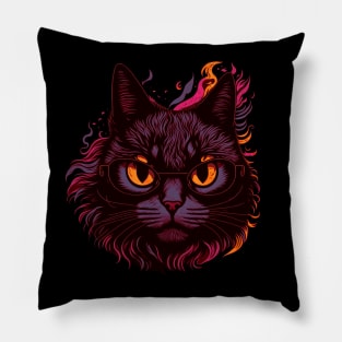 Cat with Glasses Pillow