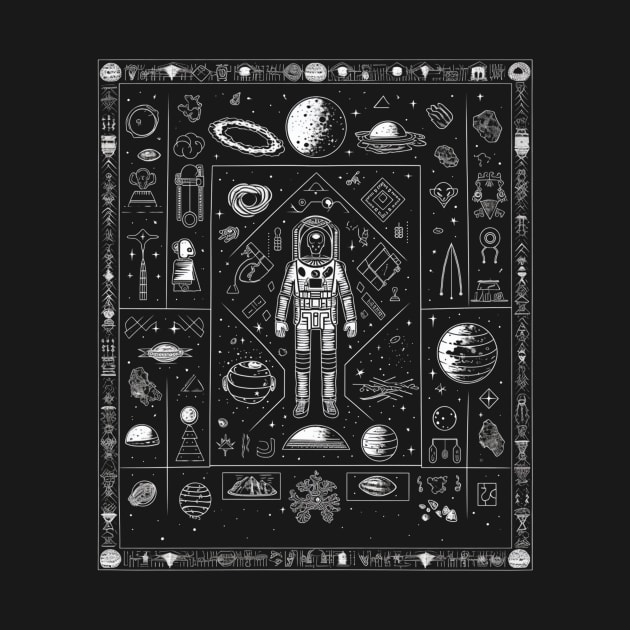 Alien Astronaut Esoteric Symbols - Cosmic Extraterrestrial Design by Soulphur Media