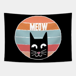 Best Cat Dad Ever Retro Vintage Daddy Gift Meow Cats Tapestry