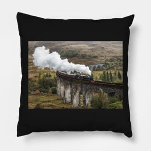 The Jacobite crossing Glenfinnan Viaduct Pillow