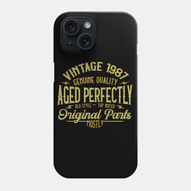 Vintage 1987 33nd Birthday 33 Years Old Gift Phone Case by semprebummer7