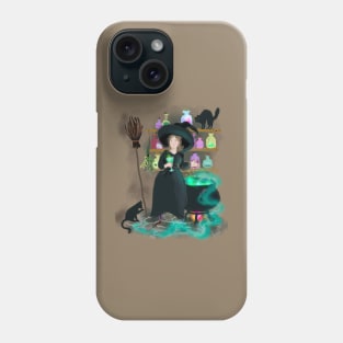 Witch brewing potion Halloween Phone Case