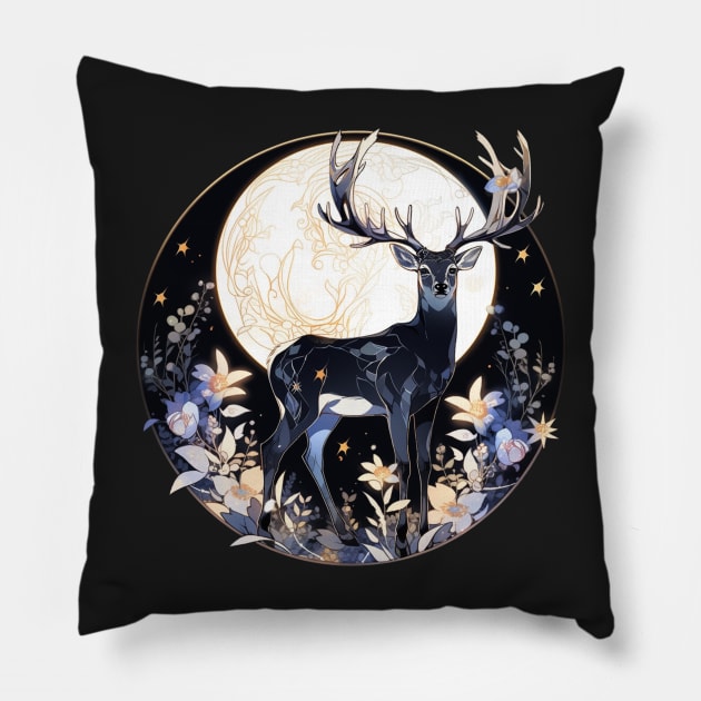 Moon Deer Pillow by DarkSideRunners