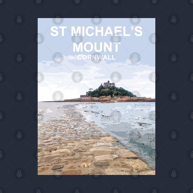 St Michaels Mount Summer Cornwall art gift. Marazion by BarbaraGlebska