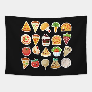 #7 Cute happy food sticker pack Tapestry