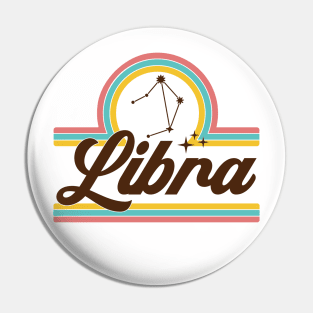 Vintage Retro Libra Sign star constellation Pin