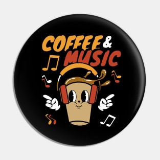 Coffee and music Pin