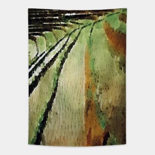 Terrace Paddy Fields watercolor Tapestry