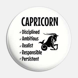 Capricorn zodiac Pin