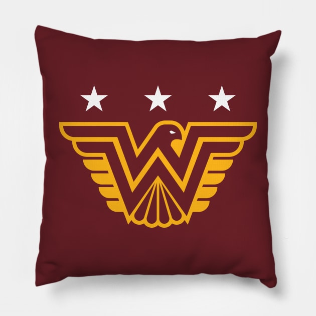 Washington 'Red Hawks' Football Fan T-Shirt: Soar High with Your Team Spirit in Bold Hawk Style! Pillow by CC0hort