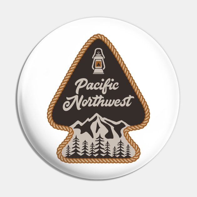 Pacific Northwest Arrowhead Badge Pin by happysquatch